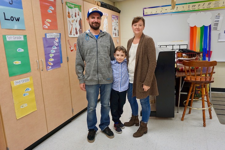 <p>Jacob with his parents, Jeff and Kelly Mikoda.</p>
