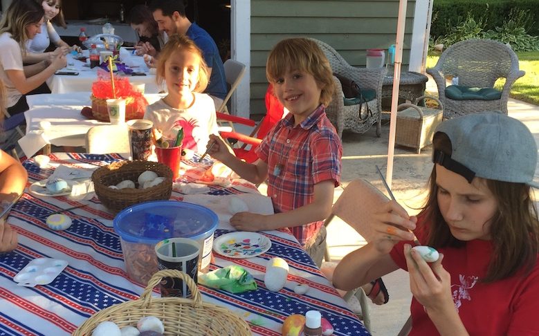 <p>One of several rock painting parties held this summer to help grow the overseas rock garden.</p>
