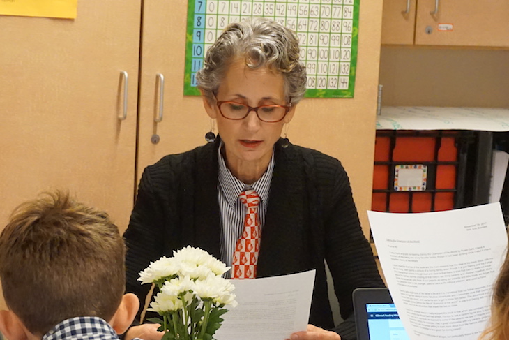 <p>Check out Miss Stewart’s sweet “Stewsday” tie!</p>
